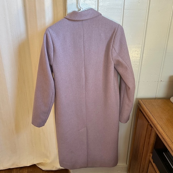 Abercrombie & Fitch Wool Blend Dad Coat Lavender XS - Picture 5 of 6